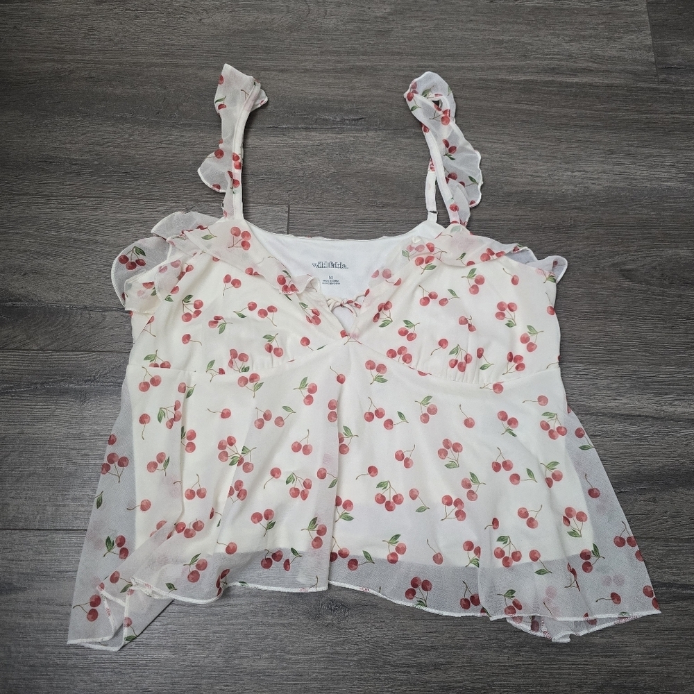 Wild Fable Cherry Spaghetti Strap Top Size Medium